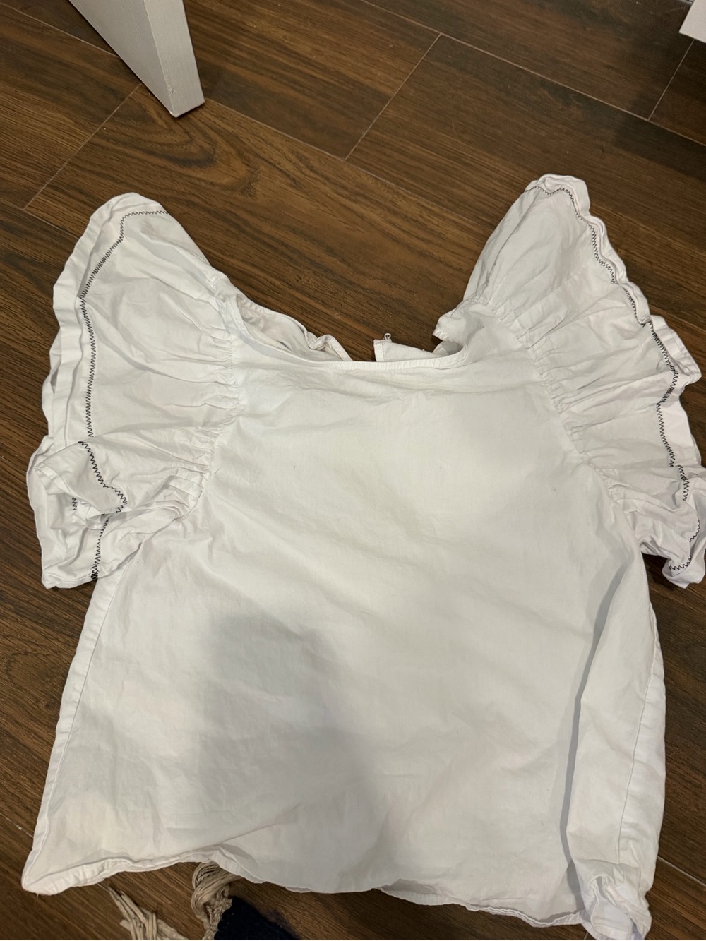 Zara White Ruffle Sleeve Girls Top